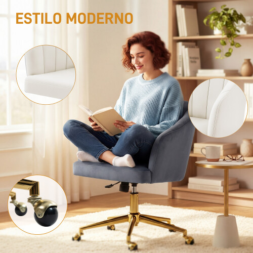 Homcom Silla de Oficina Gris 61 x 60 x 92.5 cm 1