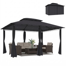 Cenador para Jardín Gris 400 x 300 x 280 cm