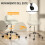 Homcom Taburete con Rueda Blanco 50 x 50 x 83 cm 6