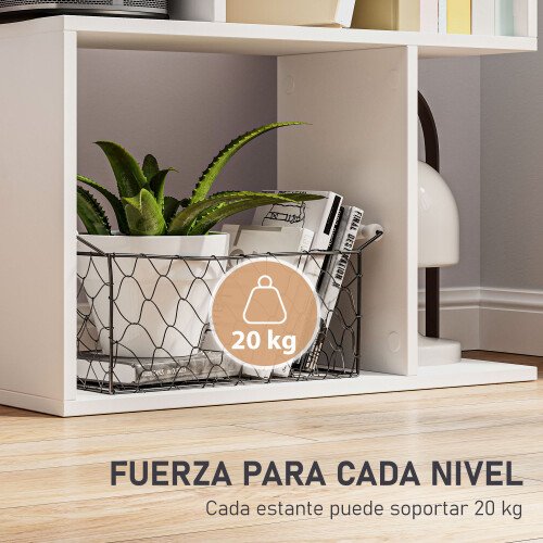 Homcom Estantería para Libro Blanco 60 x 24 x 184.5 cm 2