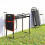 Outsunny Taburete de Jardín Negro 60 x 27 x 49 cm 3