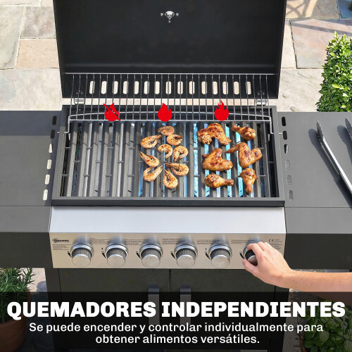 Outsunny Barbacoa de Ga Negro 135 x 51 x 101 cm 2