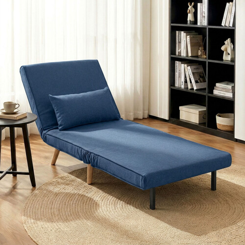 Homcom Sofá Cama Individual Azul 72 x 75 x 85 cm 1