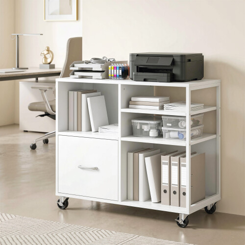 Homcom Mueble para Impresora Blanco 80 x 40 x 65.5 cm 2