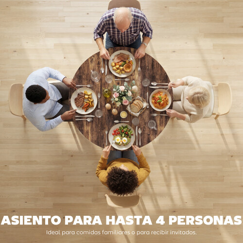 Homcom Mesa de Comedor marrón 100 x 100 x 76 cm 2