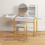 Homcom Tocador de Maquillaje Blanco 80 x 41.7 x 130 cm 3