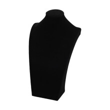 Black Velvet Jewelry Display Stand with Scratch Protection, 20cm Necklace Bust Holder