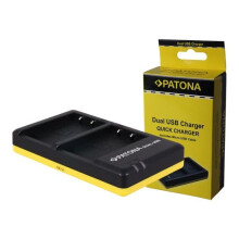 Cargador de batería - PATONA - Doble USB - Compatible con Panasonic Lumix - 700 mA - Diseño ligero