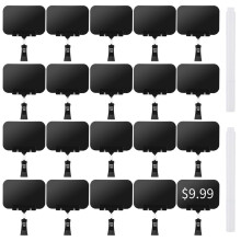 20Piece Chalkboard Sign Holders Set, Rotating DualClip Reusable DoubleSided Mini Tags