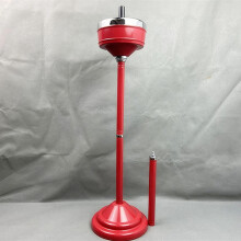 Adjustable Height Floor Standing Ashtray with Lid, Stainless Steel Outdoor Cigarette Ashtray Red