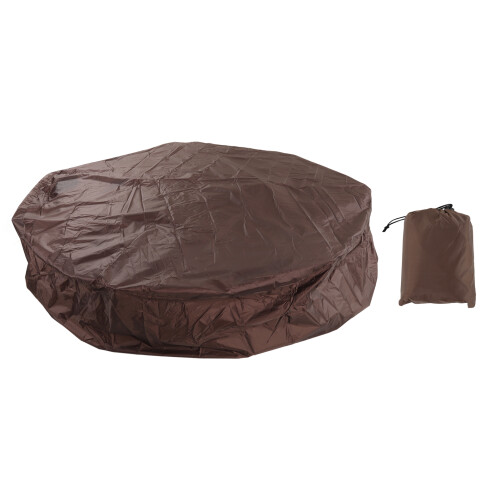 Round Hot Tub Cover 190x90cm Silver Waterproof Dust & Sun Proof 1