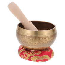 Tibetan Singing Bowl Copper Meditation Sound Bowl with Mallet and Cushion for Yoga and Healing