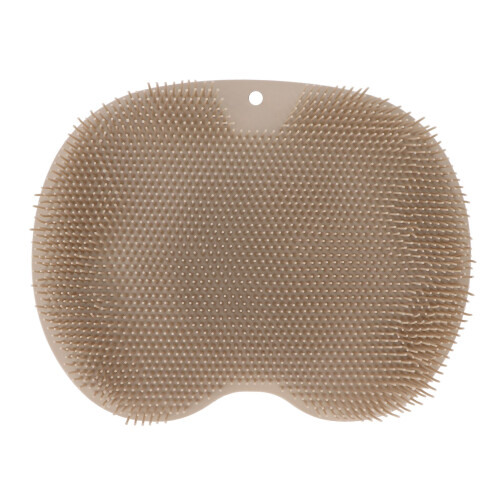 Shower Foot Scrubber with Suction Cups, Foldable Massage Mat Brown 1