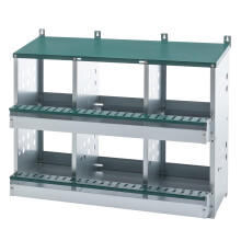 6 Hole Egg Collection Tray with Galvanized Steel Chicken Nest Box, AutoRoll and EasyClean