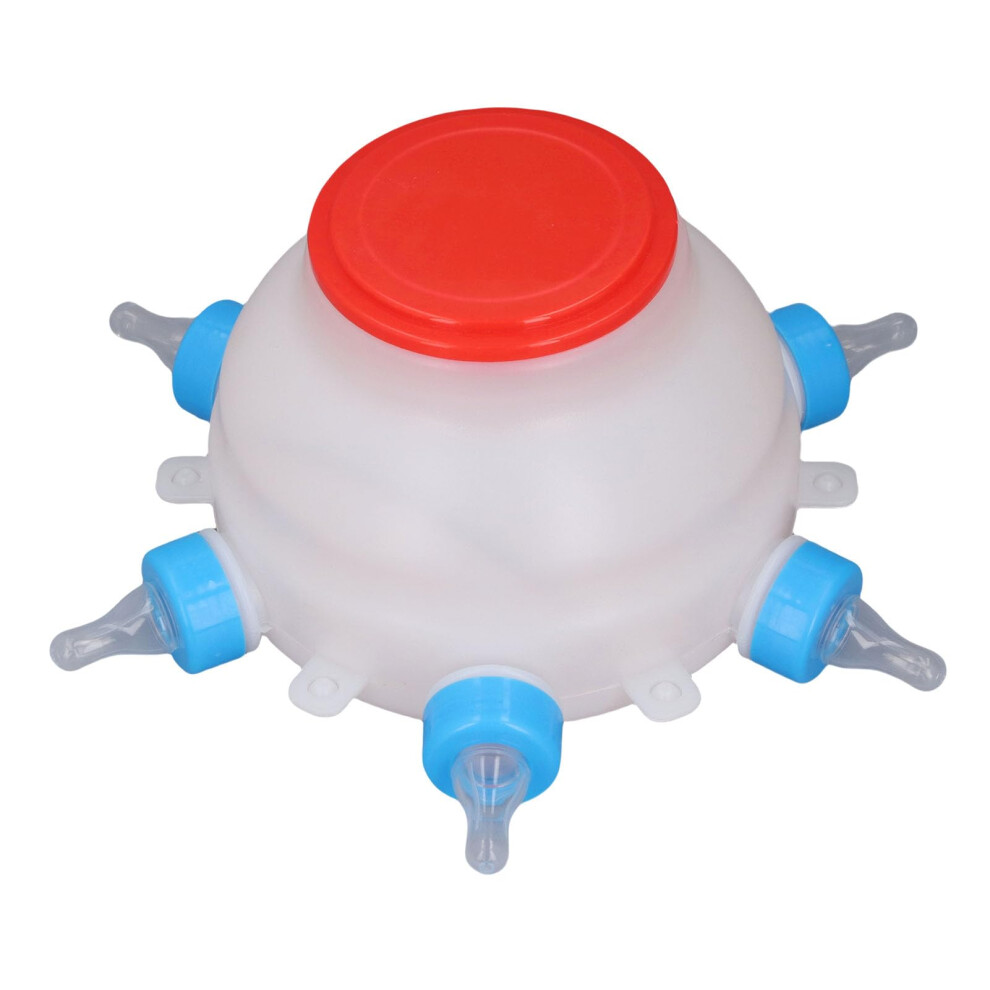 Lamb and Piglet Feeding Bucket with 6 Nipples for Sheep Goats Calves Farm Nursing Use