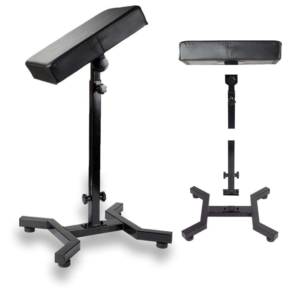 Tattoo Arm Rest Stand Adjustable Height with PU Leather Pad and NonSlip Base for Studio