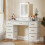 Homcom HOMCOM Dressing Table with LED Lighting Mirror and 10 Drawers, White 8