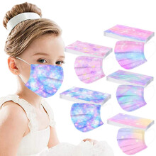 Pink Kids Disposable Face Masks 50 Pack Breathable 3 Ply Children Face Masks with Colorful Printed Design for School