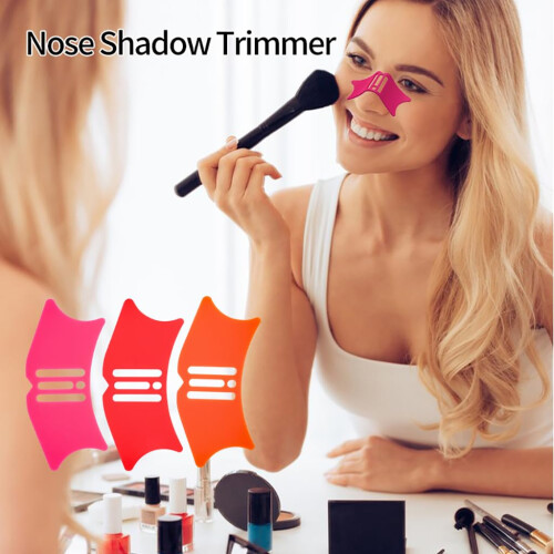 Nose Contouring Tool Silicone Shadow Guide for Precise Symmetrical Makeup 2 in 1 Design Orange 1