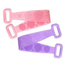 Long Back Scrubber for Shower Silicone Exfoliating Bath Towel Set of 2 for Dead Skin Removal
