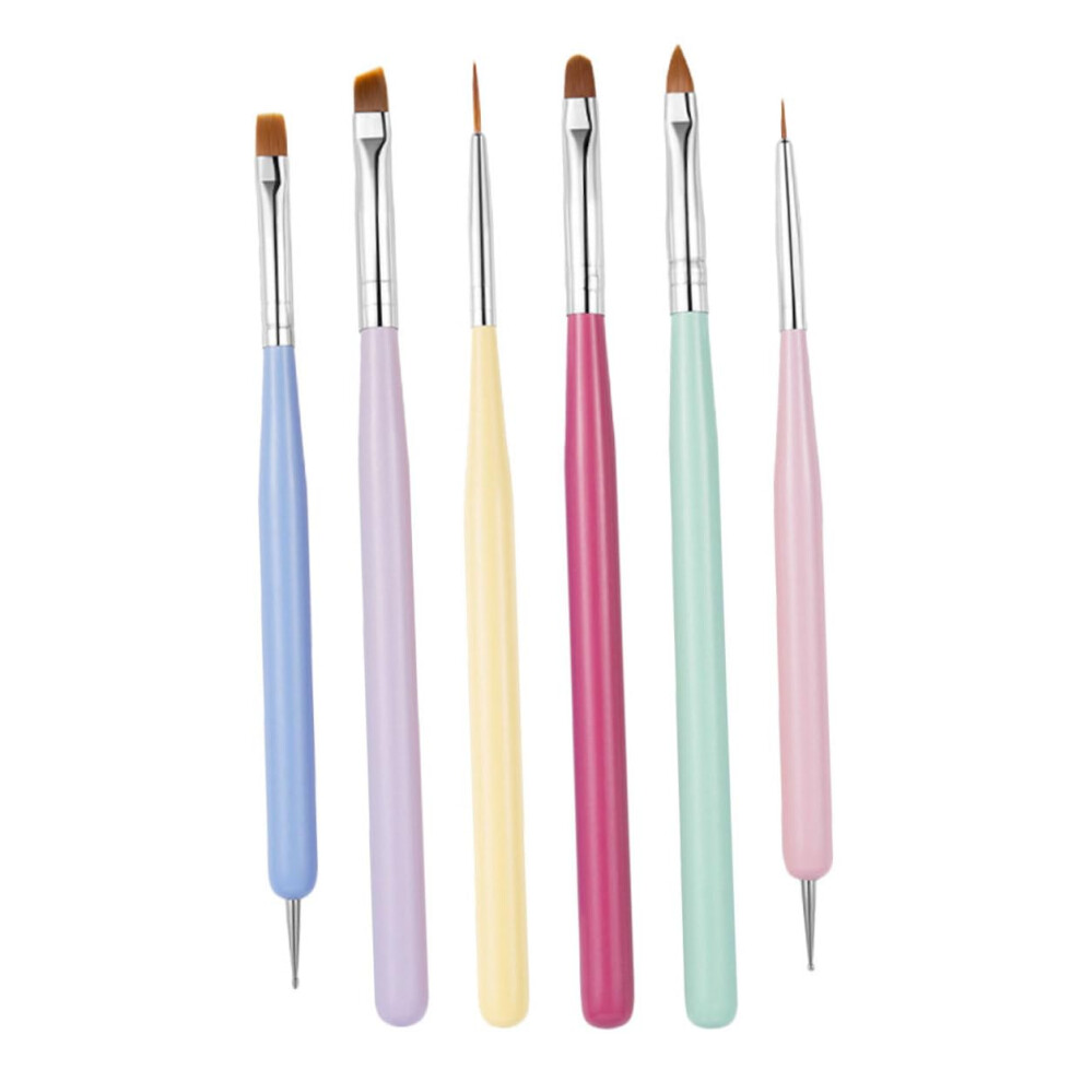 6pcs Dual Head Nail Art Pens with Precision Fine Tip for Professional Manicure Drawing
