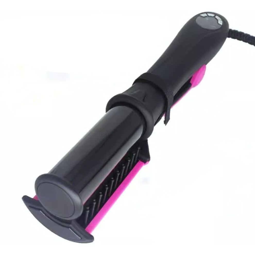 2 in 1 Hair Straightener and Curler with Ceramic Plates, LCD Display, 13 Heat Settings, Black/Pink