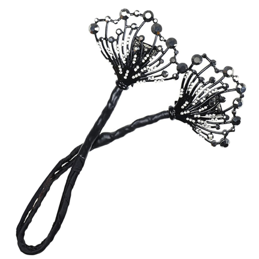 Rhinestone Hair Bun Maker for Women, Elegant Updo Shaper, Quick Lazy Bun Styling Tool