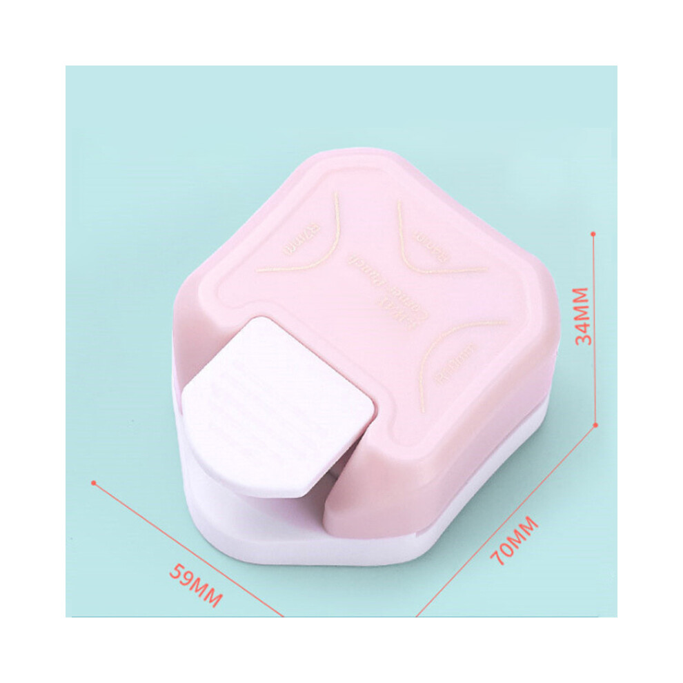 3-In-1 Pink Corner Rounder Punch, Portable Plastic Trimmer, 7X6x3.5cm 4931389972700