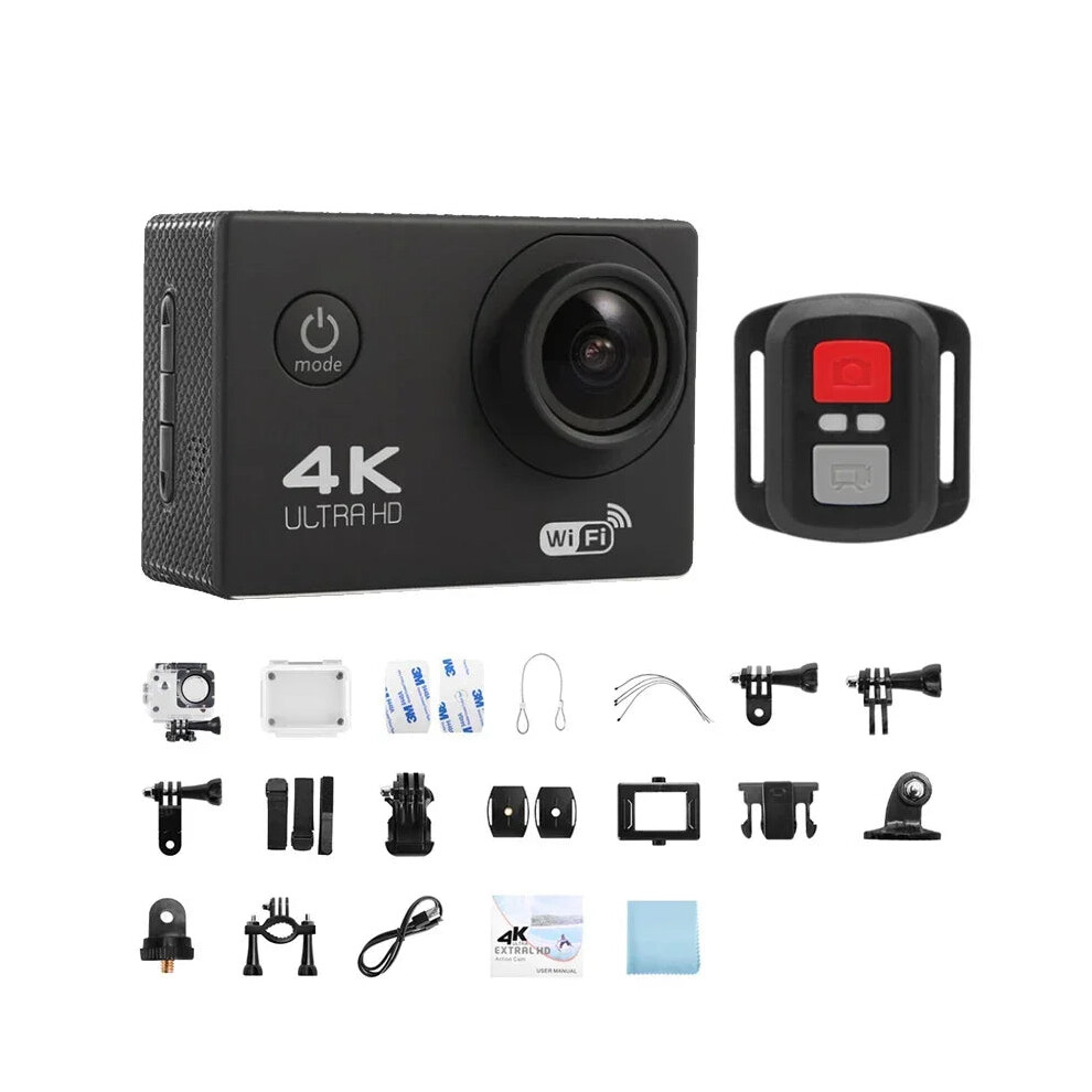 4K Sports Action Camera 30M Waterproof Black 9362547061243
