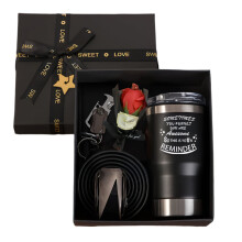 Men's Gift Set with Wallet Belt Keychain (6pcs)