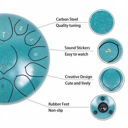 13-Note Steel Tongue Drum with Bag Set 2