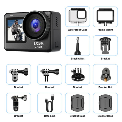 4K Sports Action Camera Active HDR Video Black 1