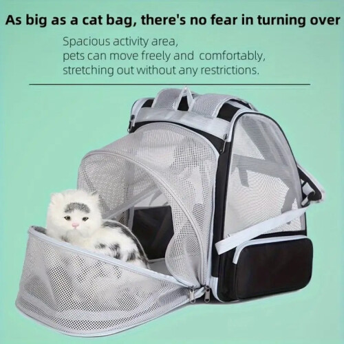 Expandable Cat Backpack Carrier with 3-Sided Mesh 2