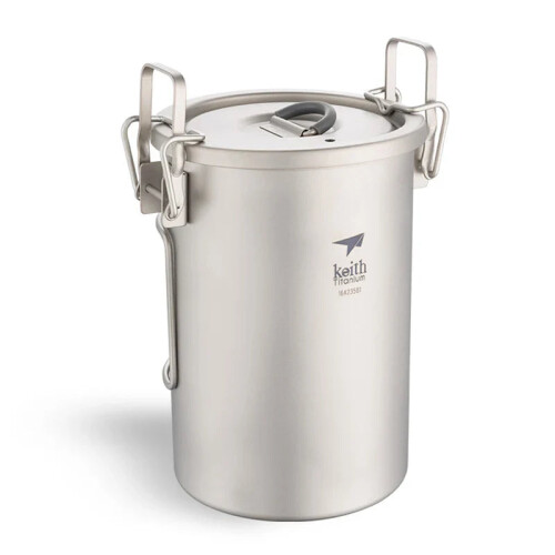 Titanium Steamer Pot Camping Cookware Silver 2