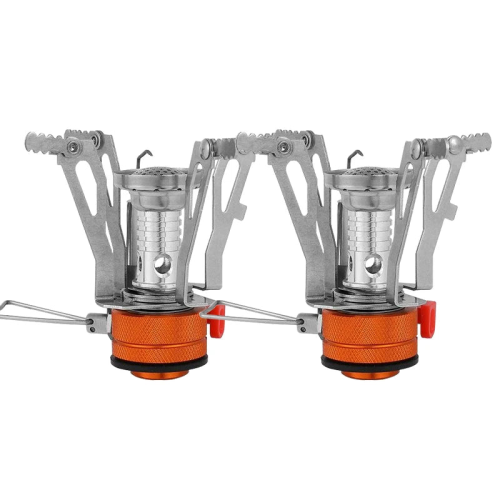 2PCS Mini Camping Gas Stove Orange 1