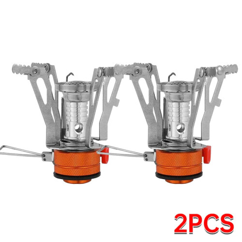 2PCS Mini Camping Gas Stove Orange 2