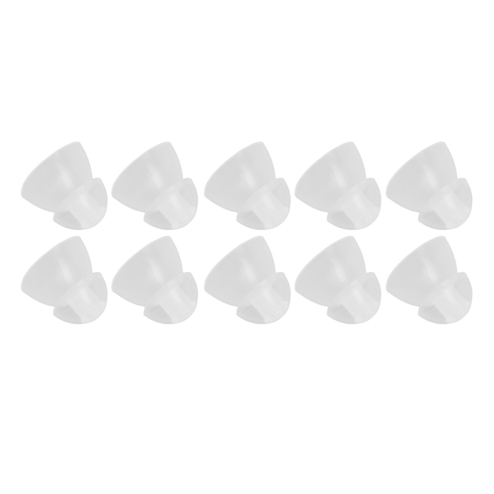 10 Pcs Transparent Soft Silicone Double Layer Hearing Amplifier Ear Tips M
