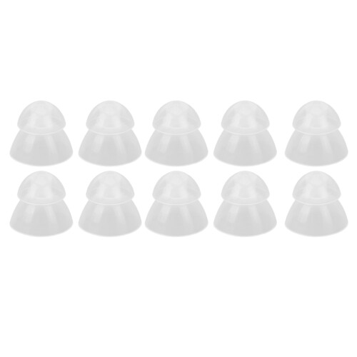10 Pcs Transparent Soft Silicone Double Layer Hearing Amplifier Ear Tips M 1
