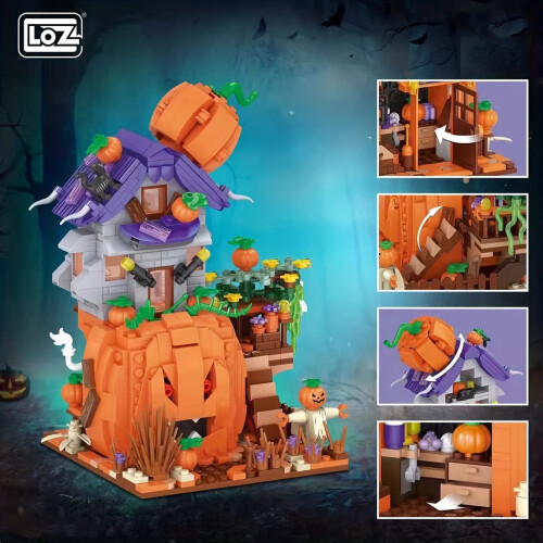 Spooky Pumpkin House Mini Building Brick Toy 1