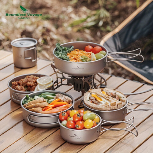 Camping Cookware Set Foldable Outdoor (5pcs) 1