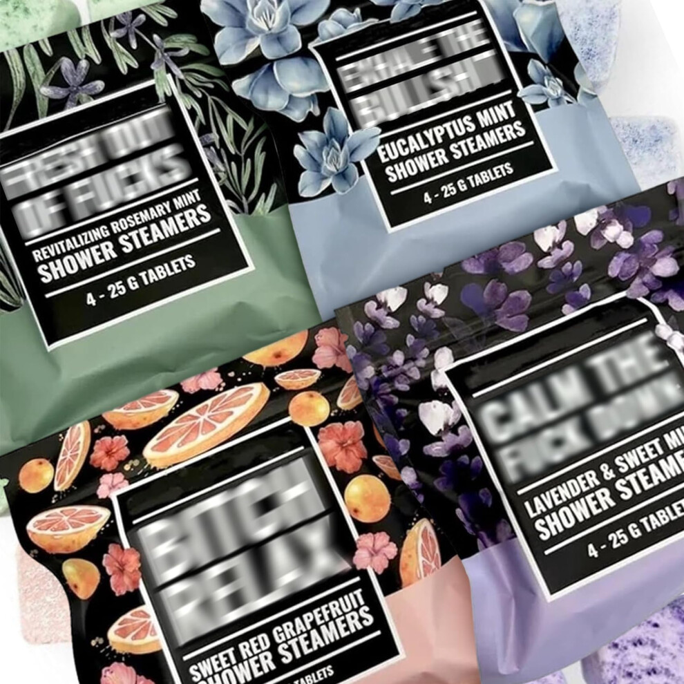 Shower Steamers Gift Set for Women, Aromatherapy Shower Bombs for Relaxation, Christmas Spa Gift for Mom, 4pcs