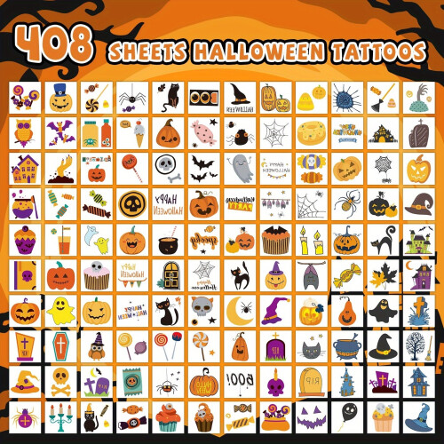 Halloween Temporary Tattoo Sheets Party Stickers (408pcs) 2