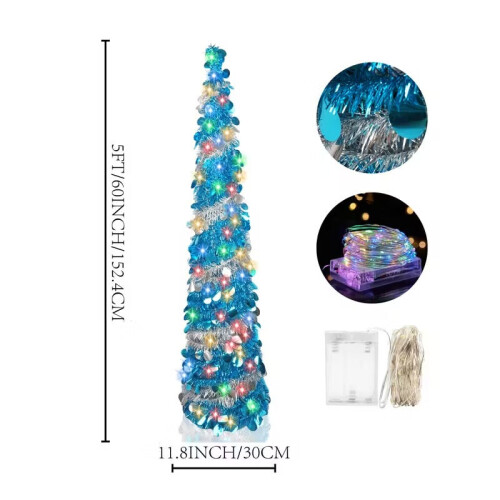 Blue Silver Foil Christmas Tree 1