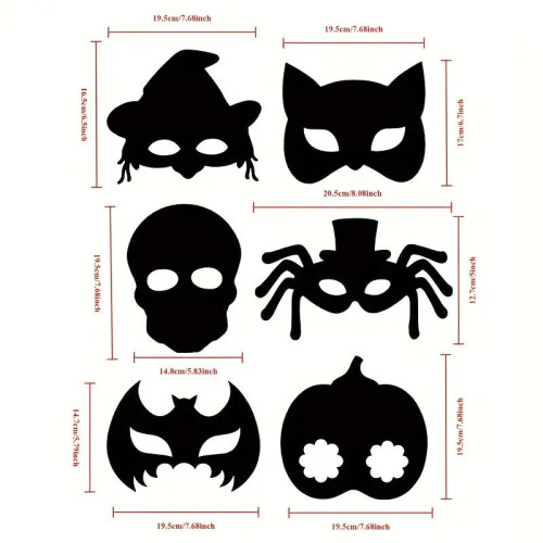 Halloween Scratch Art Mask Set (72pcs) 2