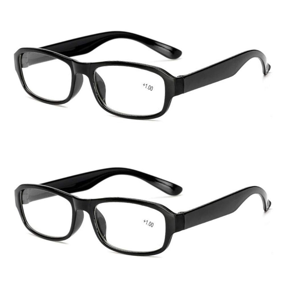 Reading Glasses 1.50X Lightweight 16g Black Unisex Eyewear with Precise Magnification 2 Pack
