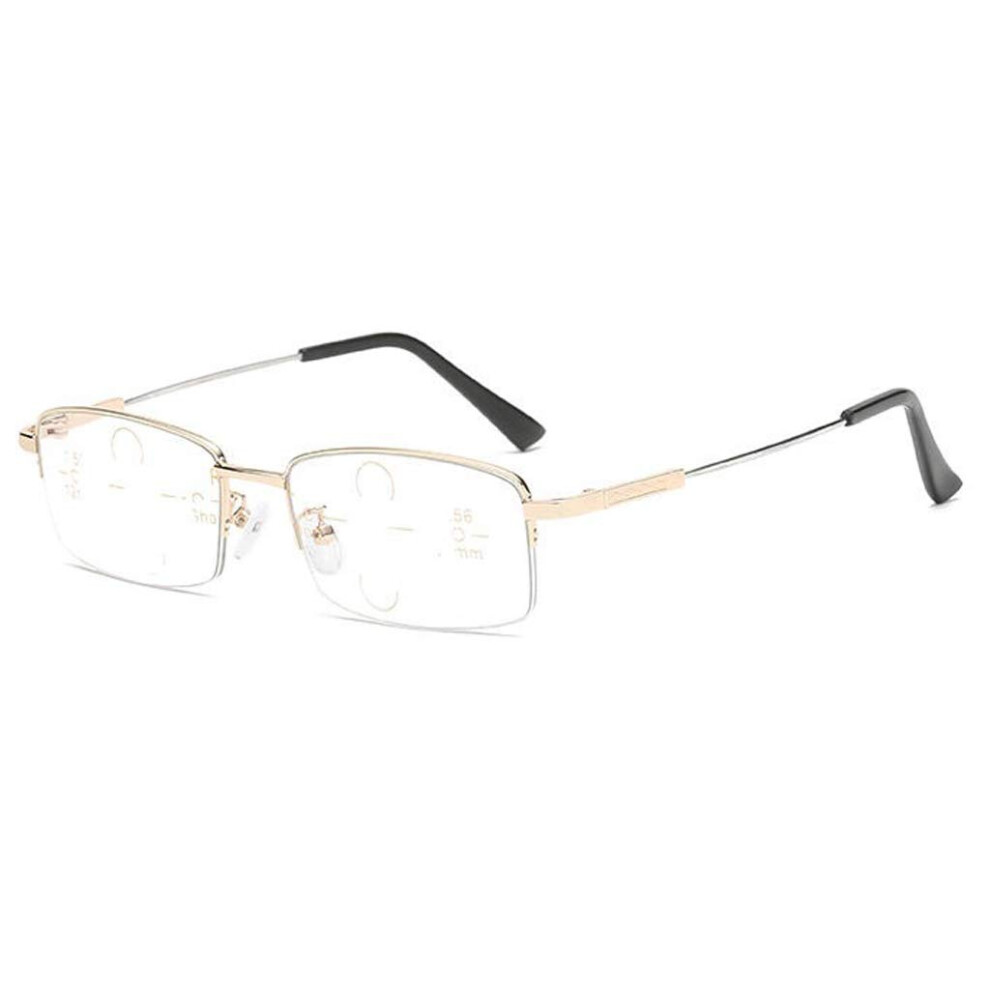 Blue/Light/Gold Progressive Reading Glasses For Men And Women With Blocking Zoom Lenses Black