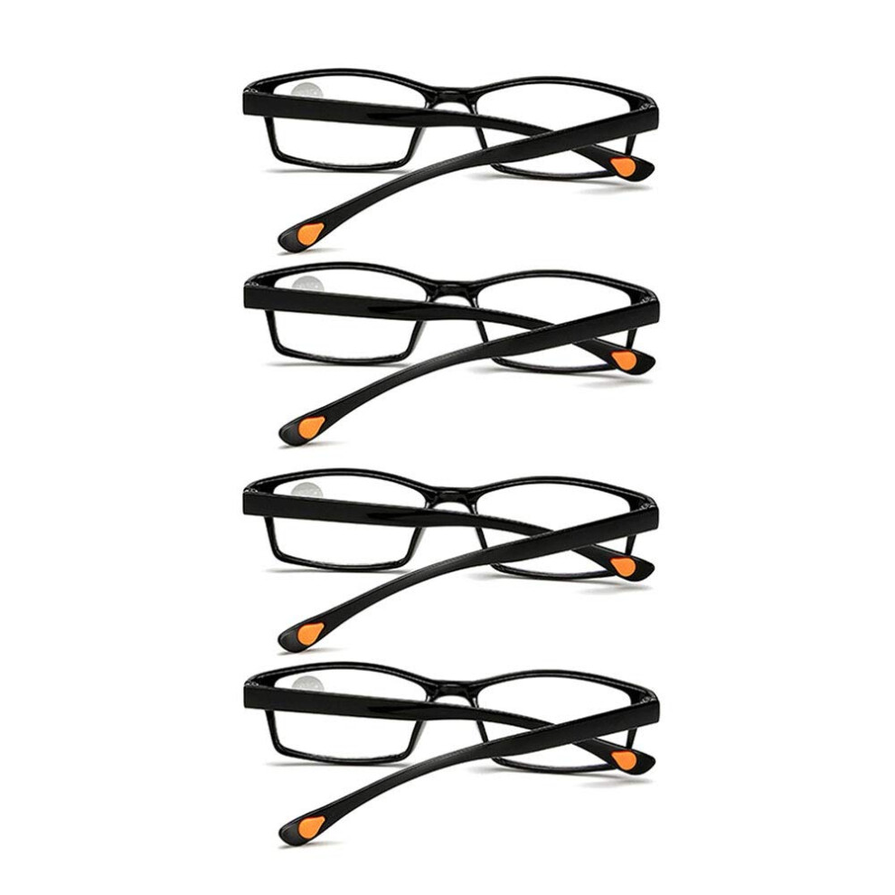 Black/Blue/Light Reading Glasses 4.00X Frame Blocking Tr90 Unisex For Clear Vision And Eye Strain