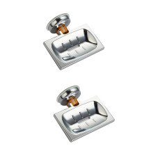2pcs Wall Mounted Plastic Soap Holder Set for Bathroom, Easy Clean Dish Basket Organizer