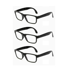 Blue Light Blocking Foldable Reading Glasses 2.00X Magnification AntiUV Unisex 3 Pack Black