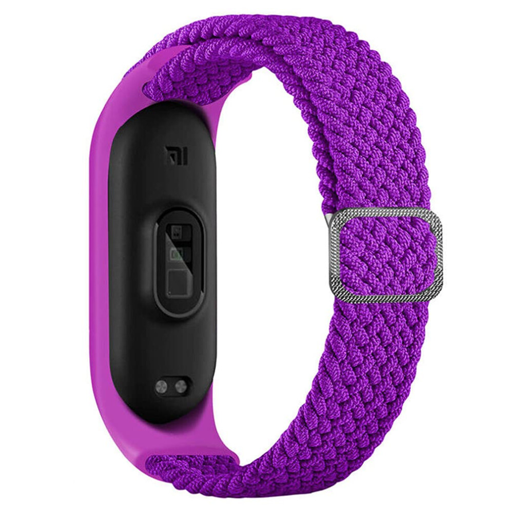 Braided Solo Loop Nylon Elastic Replacement Wristband Strap For Xiaomi Mi Band 7 6 5 4 Black 9053599132844